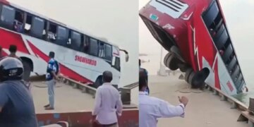 Terrible accident in Bangladesh! 26 killed, 6 saved as bus falls into river