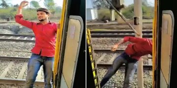 Viral Video: Users got angry after seeing a young man doing stunts on a moving train, said - 'He will definitely get Dev Darshan...'