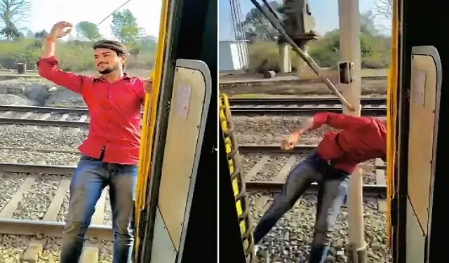 Viral Video: Users got angry after seeing a young man doing stunts on a moving train, said - 'He will definitely get Dev Darshan...'