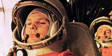 Yuri Gagarin, the first astronaut to go to space, when he left the capsule and 'jumped' from the spacecraft