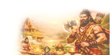 End: Lord Parshuram, the ideal of religion, bravery and penance.