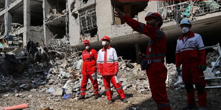 America and Israel attack in the south of Iran, Red Crescent vehicle destroyed, employees saved their lives by running away
