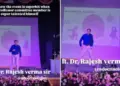 As soon as Professor 'Sahab' came on stage, he showed Michael Jackson style, seeing the students started clapping.