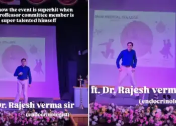 As soon as Professor 'Sahab' came on stage, he showed Michael Jackson style, seeing the students started clapping.