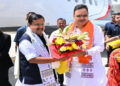 BJP President Nitin Nabin's visit to Rajasthan: CM Bhajanlal Sharma welcomed him at Jaipur Airport
