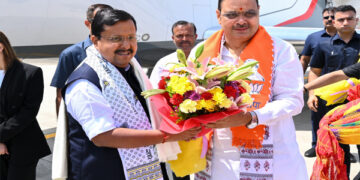BJP President Nitin Nabin's visit to Rajasthan: CM Bhajanlal Sharma welcomed him at Jaipur Airport