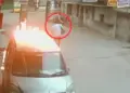 Car burning incident in Delhi, incident captured in CCTV