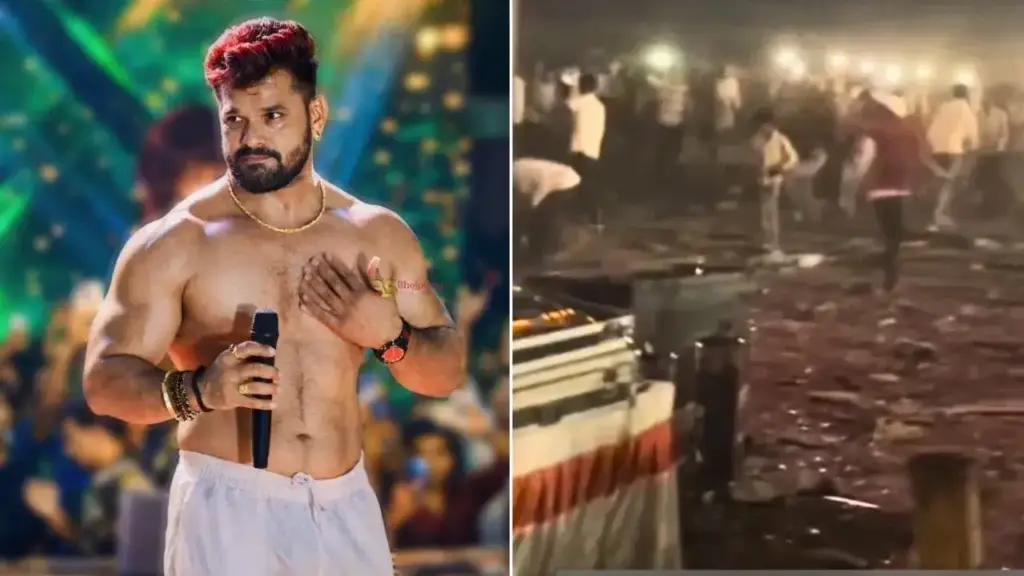Chaos in Khesari Lal Yadav's program in Muzaffarpur, crowd created ruckus