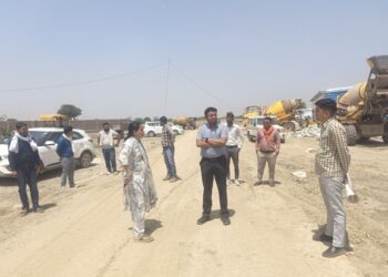 District Collector inspected the under construction district hospital and various government lands