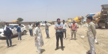 District Collector inspected the under construction district hospital and various government lands