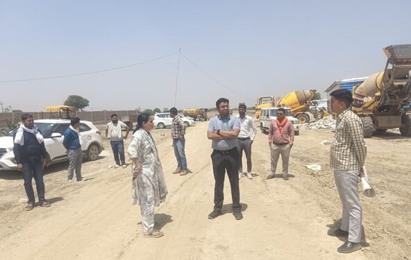 District Collector inspected the under construction district hospital and various government lands