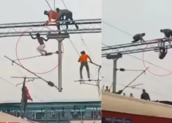 High-voltage drama at Manmad railway station, youth climbing pole was brought down safely after several hours