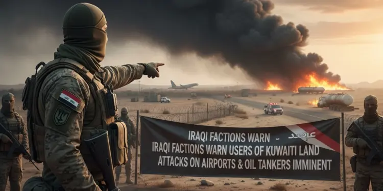 Iraqi group warns America against using Kuwait’s land, attacks on airport and oil tankers create panic