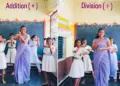 Madam's unique method is going viral on social media, she teaches mathematics to children with dance