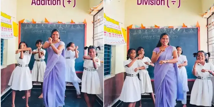 Madam's unique method is going viral on social media, she teaches mathematics to children with dance