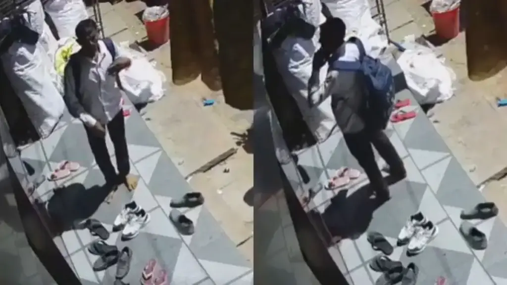 Man's act of stealing shoes caught on camera, people shocked on social media