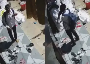 Man's act of stealing shoes caught on camera, people shocked on social media
