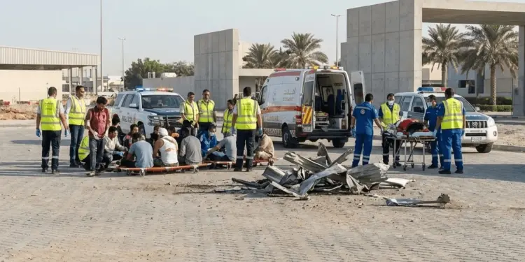 Missile debris fell in UAE, 12 people injured, 5 Indian and 7 Nepali citizens affected.