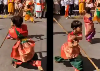Small girls demonstrated stick swings like this, you will be surprised to see