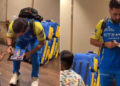 Video of cute meeting between Dhoni and younger fan goes viral, fans are praising Captain Cool's gesture