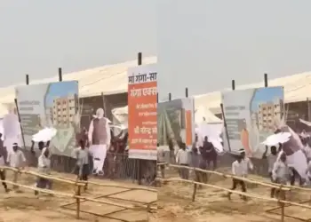 Viral video during Ganga Expressway program in Hardoi, stir over PM Modi's cutout