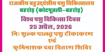 World Veterinary Day: Free pet vaccination camp to be organized in Behror