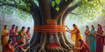 Lighting a lamp under the Peepal tree brings prosperity in life.