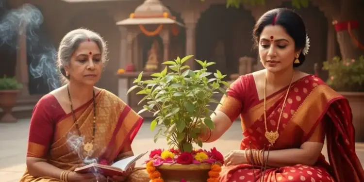 4 big benefits of lighting sesame oil lamp near Tulsi, know the importance of tradition