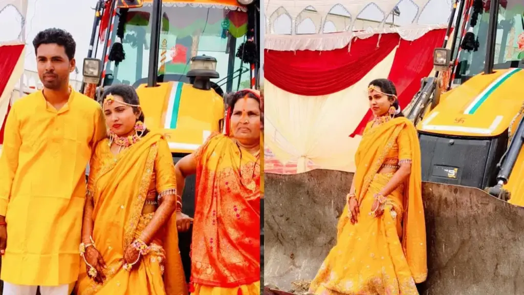 Bride's 'bulldozer ride' becomes center of attraction in Deoria, video goes viral on social media
