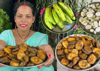 Children don't eat green vegetables? Make spicy dry curry of raw banana