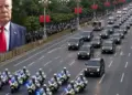 Donald Trump's "huge convoy" goes viral during China tour, queue of dozens of bikes and long vehicles creates stir