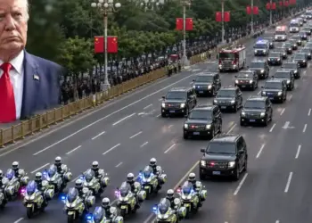 Donald Trump's "huge convoy" goes viral during China tour, queue of dozens of bikes and long vehicles creates stir