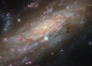 Hubble telescope captured the picture of a starry spiral galaxy, showed a glimpse of 53 million light years away