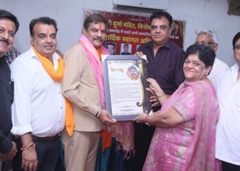 Lions Club congratulates the new management committee of Durga Temple.