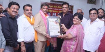 Lions Club congratulates the new management committee of Durga Temple.