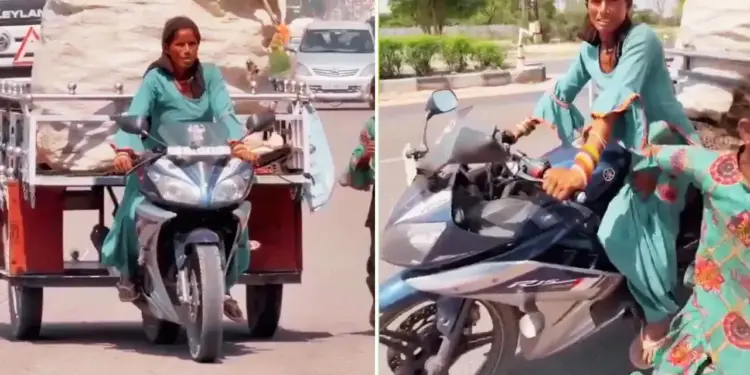 New form of Desi Jugaad: Yamaha R15 turned into a junk carrying vehicle, viral video blows the senses