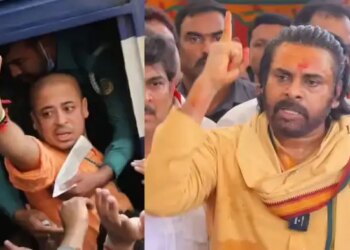 Pawan Kalyan raised his voice demanding the release of Hindu saint Chinmoy Krishna Das imprisoned in Bangladesh.