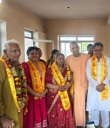Prasad and Darshan-Pooja program completed in Sri Lakshmi Jagdish Temple, devotees gathered in a devotional atmosphere.