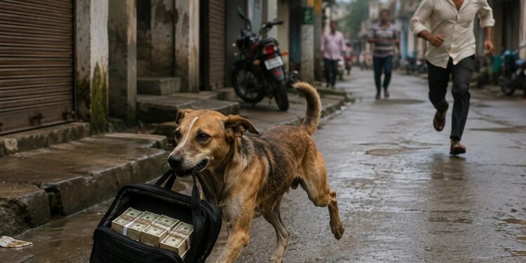 Strange incident in Bijnor, stray dog ​​ran away with a bag full of cash!