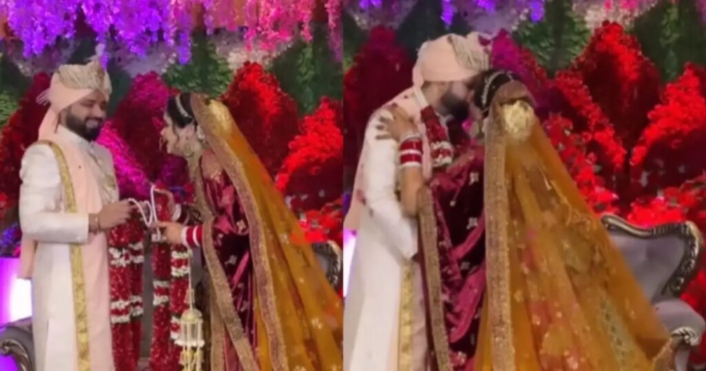 The bride fell in love with the groom, lip-locked on the stage after Jaymala, VIDEO created a ruckus