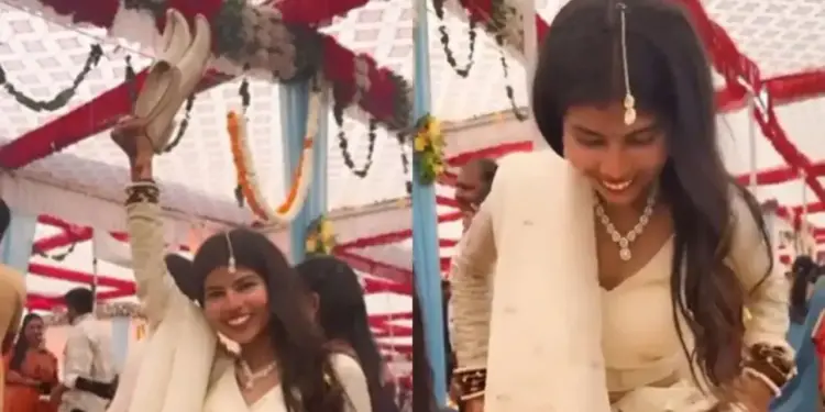 Unique arrangement of shoe theft ritual at wedding goes viral, girl's idea wins hearts of social media