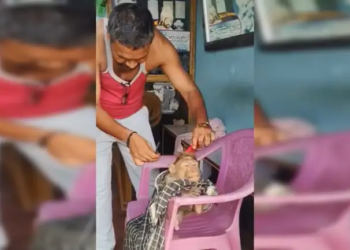 Video Viral: Monkey got haircut in style like Nawabs, can't stop laughing after seeing the attitude