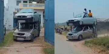 Viral: Internet was surprised to see the indigenous jugaad of double decker car, people said - this is amazing