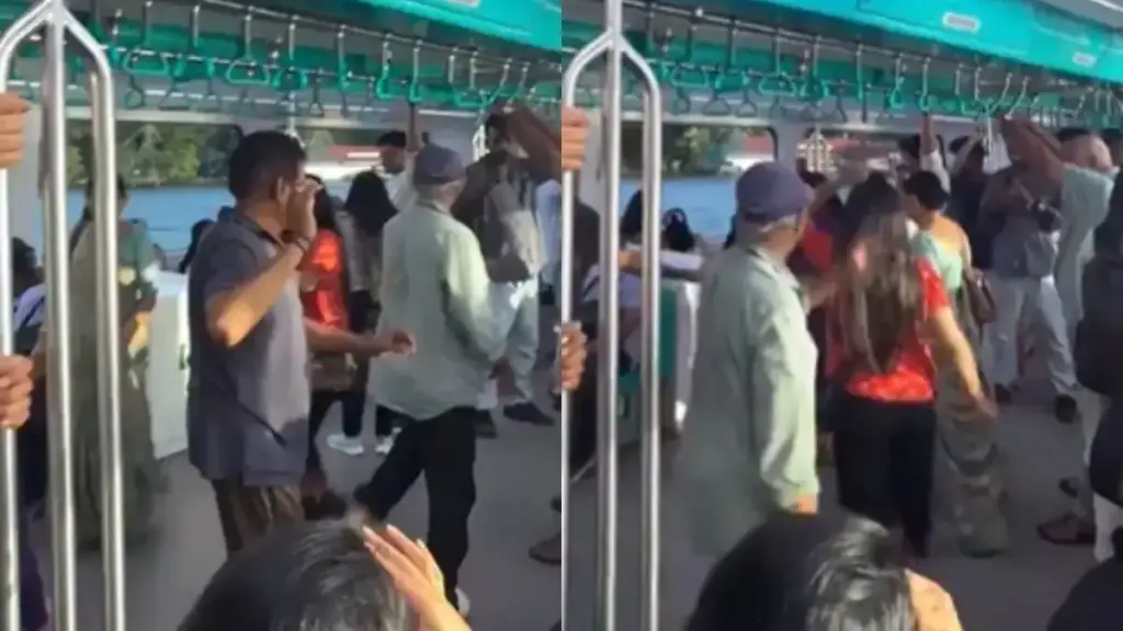 A view of a different level seen in Kochi Water Metro! Passengers were seen playing Garba with fun, after watching the video, users said - "Zero civic sense"