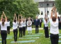 After the presentation by Slovak school children, PM Modi said - 'It is great to see the youth adopting yoga'