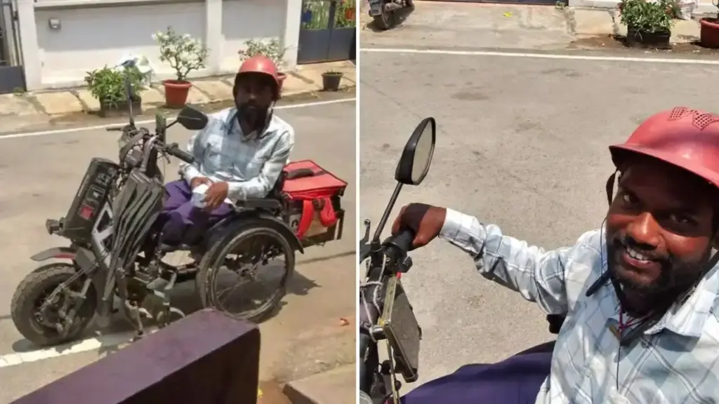 Emotional video of Zomato delivery boy went viral, seeing the hard work of the disabled person, people said - Salute to humanity