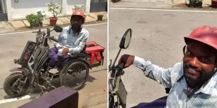 Emotional video of Zomato delivery boy went viral, seeing the hard work of the disabled person, people said - Salute to humanity