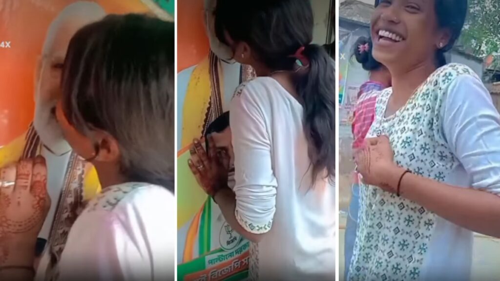 Girl performs obscene act with PM Modi's poster? Kissing video from Bengal goes viral!