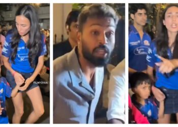 Hardika Pandya girlfriend Mahika Sharma protects Agastya Pandya from papprazi and heavy flash lashes out on cameraman