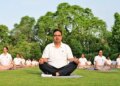 International Yoga Day: CM Bhajanlal Sharma practiced yoga with Kalika Patrolling Unit in Jaipur.